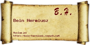 Bein Hermiusz névjegykártya